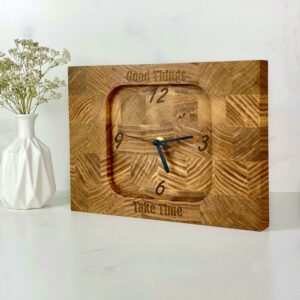 drewniane dekoracje, wyroby z drewna do domu, wyroby z drewna egzotycznego, zegar