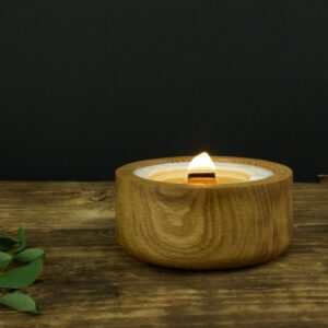 świeca sojowa zapachowa, wyjątkowa świeca na prezent, naturalna świeca, świeca w drewnie, drewniana świeca