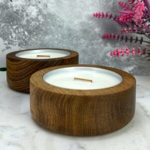 świeca sojowa zapachowa, wyjątkowa świeca na prezent, naturalna świeca, świeca w drewnie, drewniana świeca