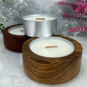 świeca sojowa zapachowa, wyjątkowa świeca na prezent, naturalna świeca, świeca w drewnie, drewniana świeca, wkład sojowy